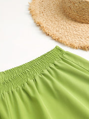 Boho Shorts Women's Plus Pompom Trim Stretch Shorts