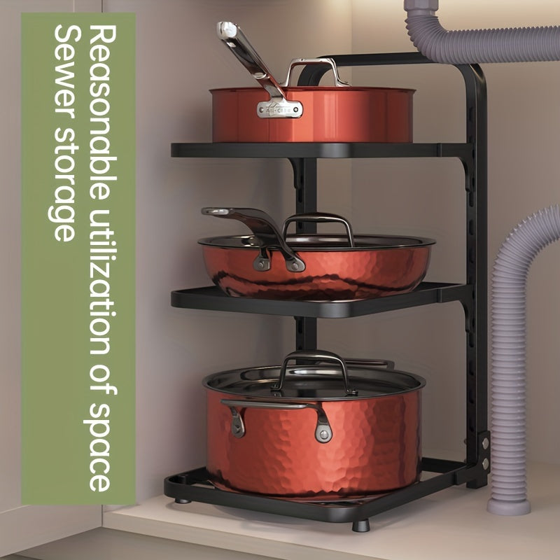 Kitchen Storage Rack for Pots and Pans - Sink Cabinet Organizer