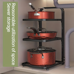 Kitchen Storage Rack for Pots and Pans - Sink Cabinet Organizer