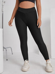 Solid Textured High Rise Leggings