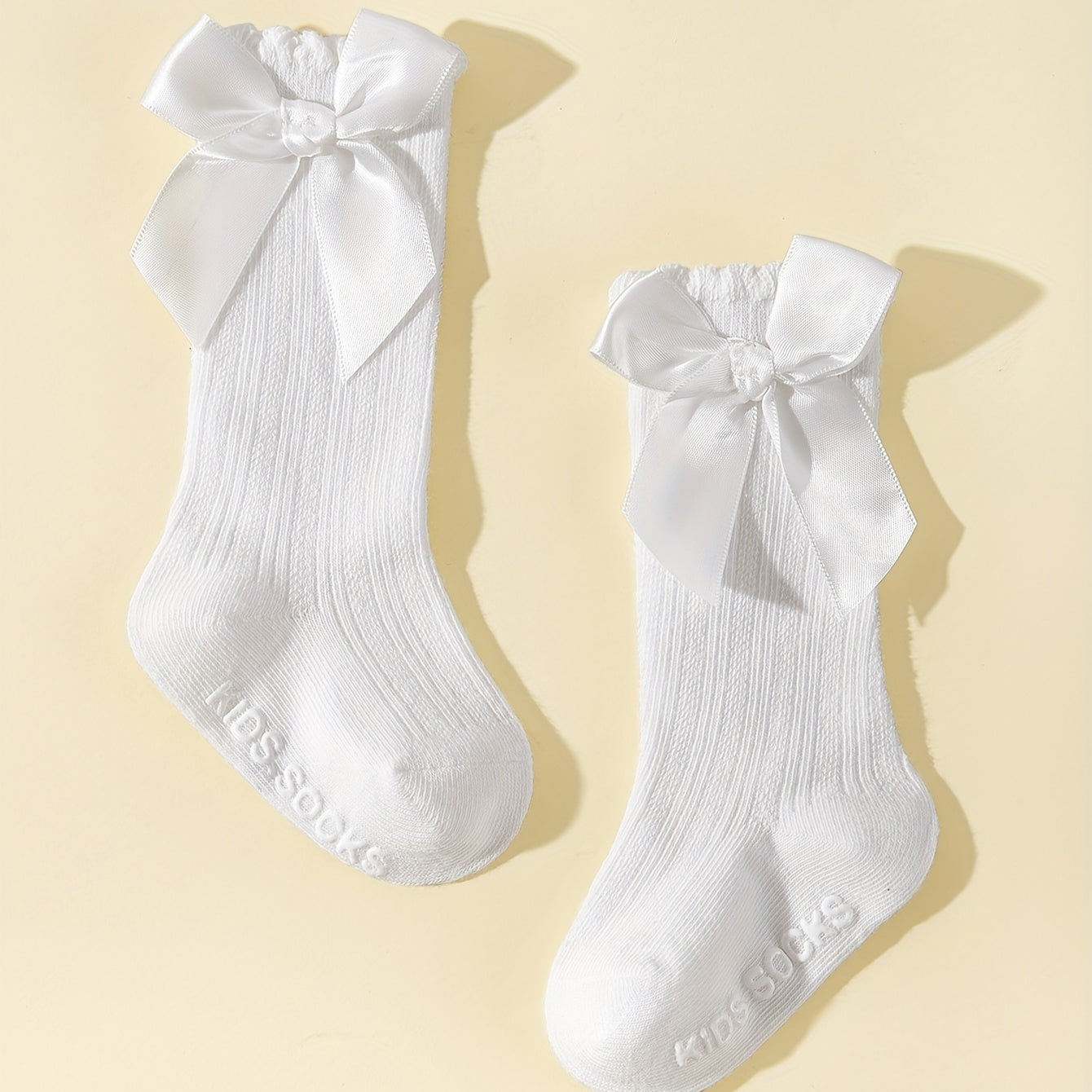 Baby Girls Bow Decor Anti Mosquito Knee High Stocking Socks