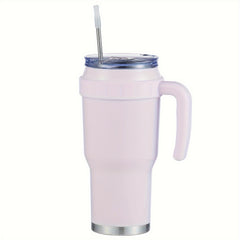 40oz Insulation Cup With Handle And Straw Lid Stainless Steel