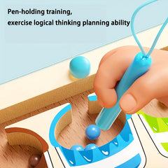 Wooden Magnetic Number Maze Puzzle Toy for Kids
