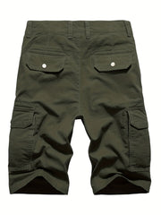 Casual Cotton Zip Up Cargo Shorts for Men