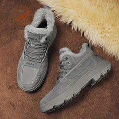 Men's Winter Snow Boots Windproof Hiking Shoes With Fuzzy Lining