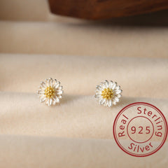 925 Silver Daisy Stud Earrings for Teen Girls - Birthday Gift