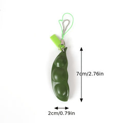 Squeeze Bean Keychain Decompression Toy Creative Keyring Pendant