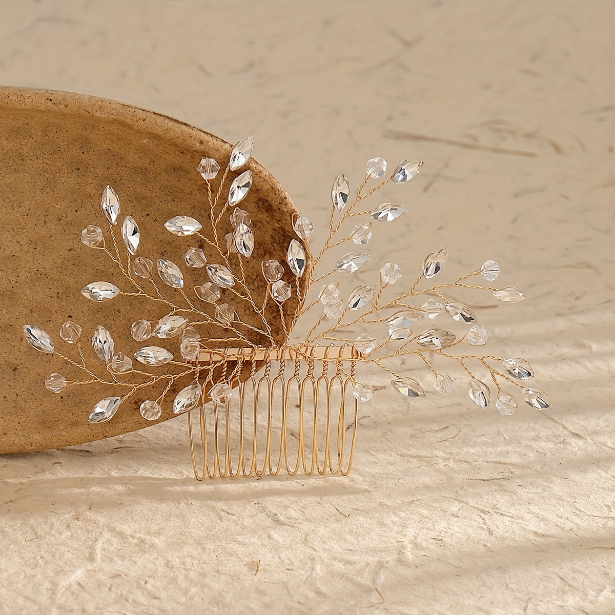 Crystal Pearl Bridal Hair Comb Rhinestone Hair Jewelry