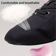 Girl's High Top Lace Up Canvas Dancing Boots Comfy Non Slip Solid Shoes
