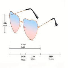 Y2K Ombre Heart Sunglasses UV400 Sun Shades