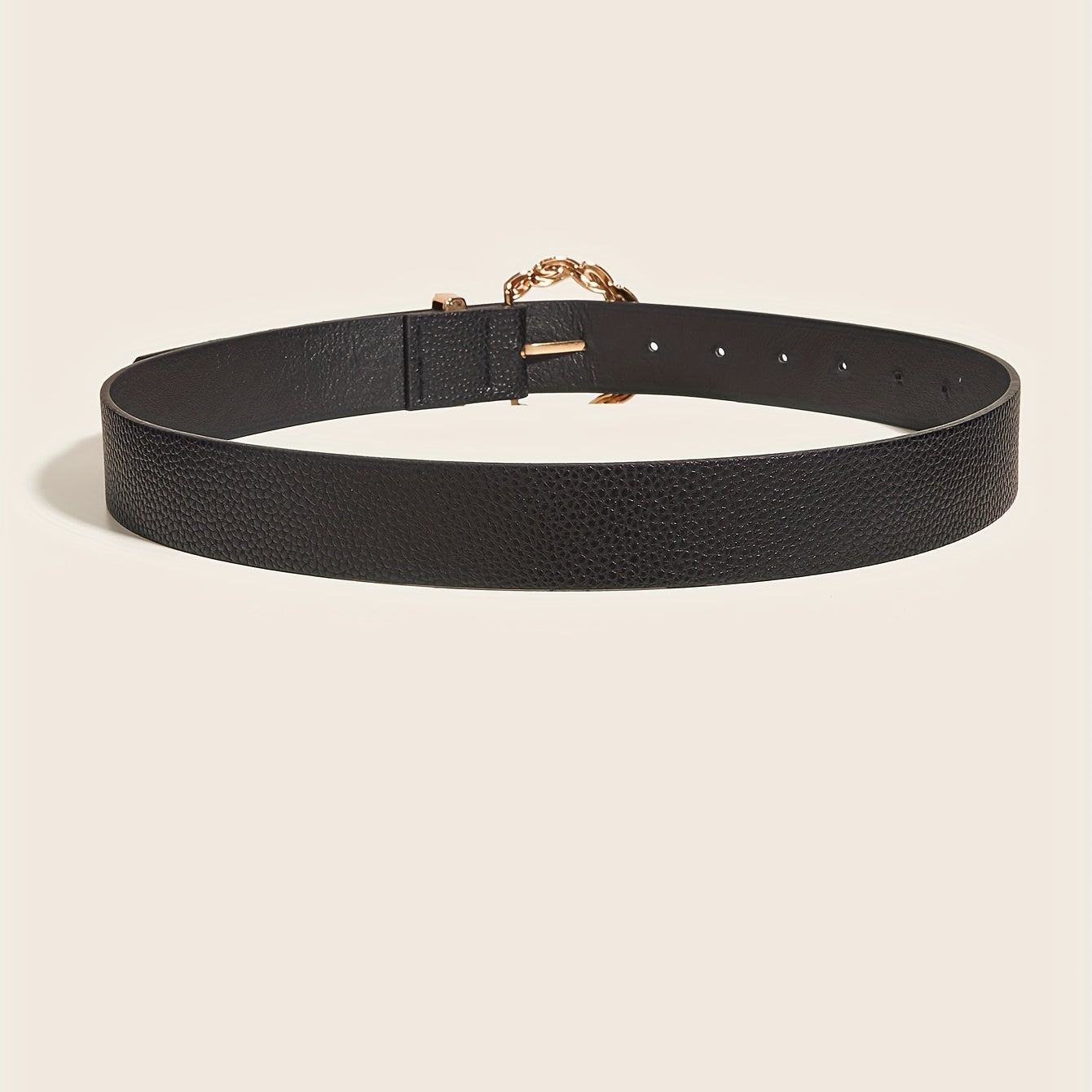 Embossed Wide Belt for Women with Twist Buckle