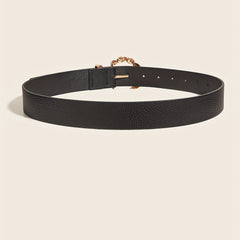 Embossed Wide Belt for Women with Twist Buckle