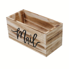 Retro Wooden Storage Box Mail Organizer
