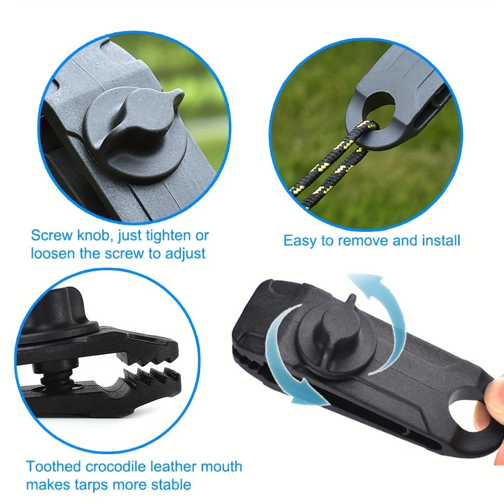 10pcs Tarpaulin Clips Awning Tent Clamp Canopy Lashing Buckle Grip Windproof