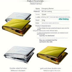 Outdoor Emergency Blanket Insulation Sun Blocking Camping First Aid