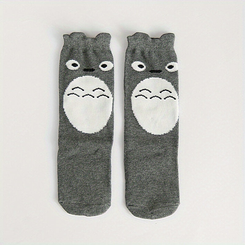 Girls Panda Striped Knee High Socks for Kids