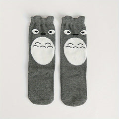 Girls Panda Striped Knee High Socks for Kids