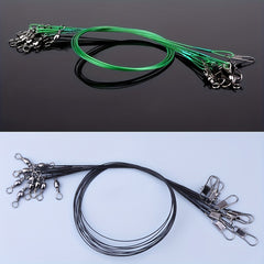 20pc Heavy Duty Fishing Wire Leaders with Swivels Anti Bite Gear