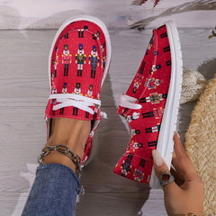Women's Stylish Skateboarding Shoes, Red Upper, Lightweight Soles