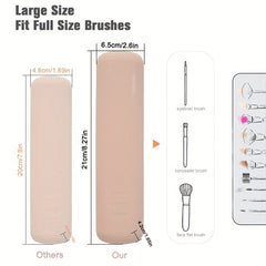 Silicone Makeup Brush Travel Case Waterproof Holder, 13 Colors