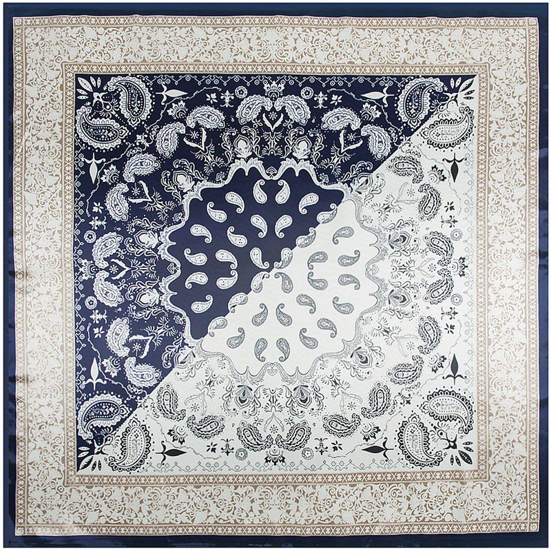Boho Paisley Print Satin Scarf Shawl Bandana Head Wrap