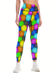 Colorful Print Yoga Leggings High Waist Tummy Control Sports Running Leggings