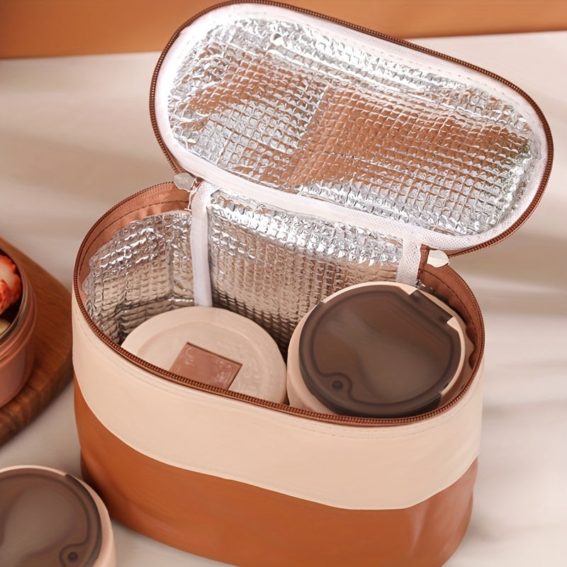 Leather Insulated Lunch Bag Reusable Lunch Box For Office Work School Picnic