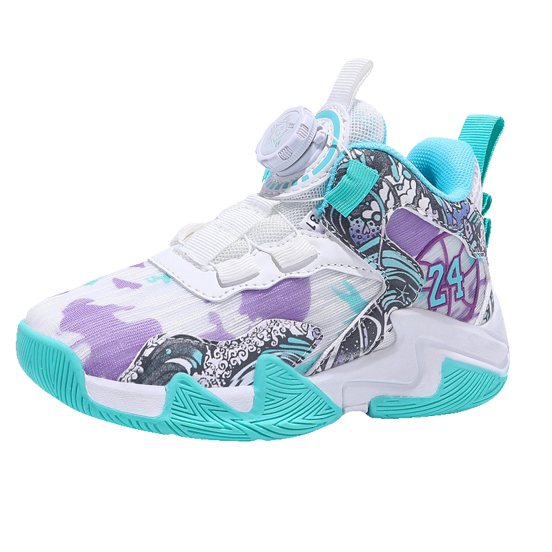 Boys' Basketball Shoes with Rotating Button