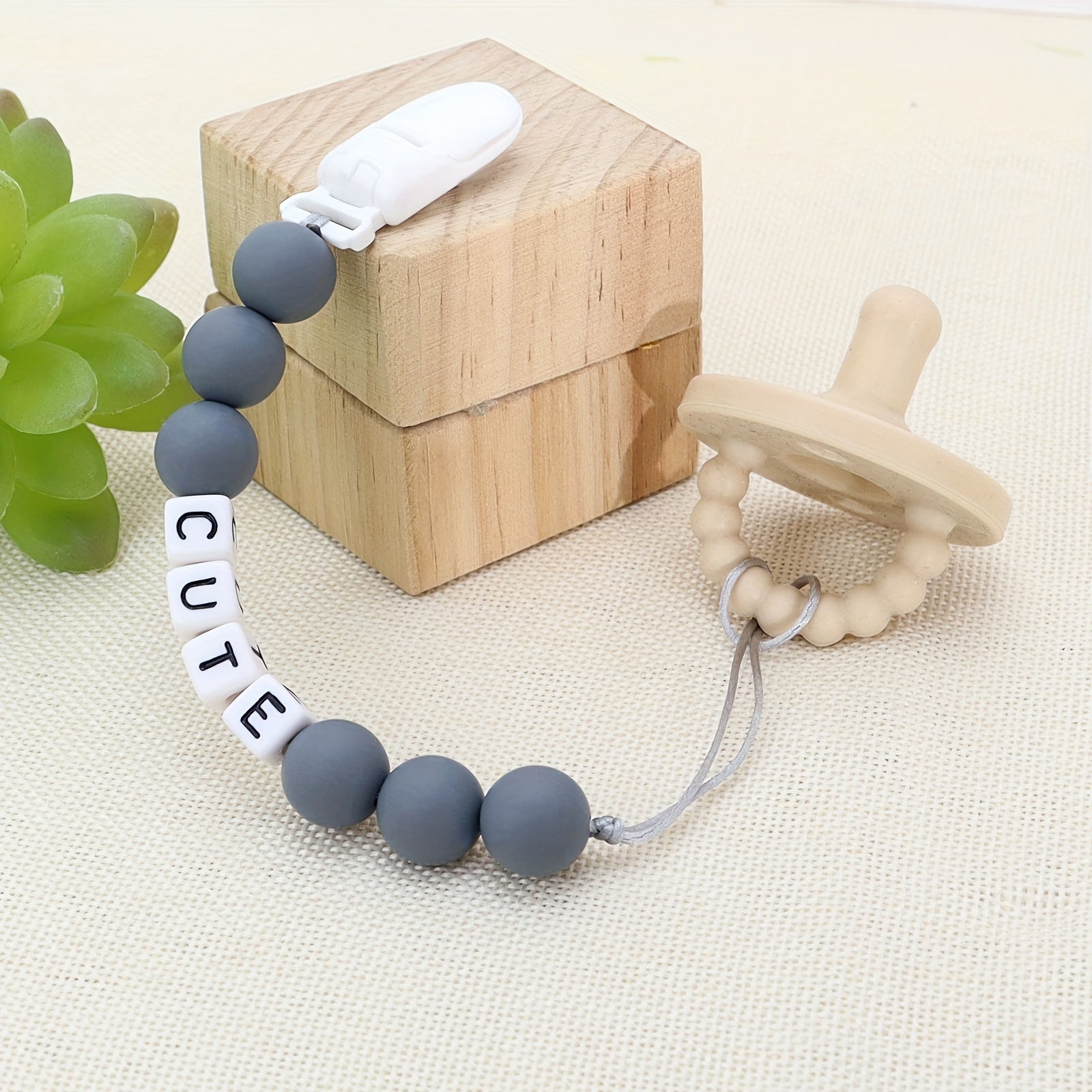 Personalized Pacifier Chain with Name for Boys & Girls - Easter Gift