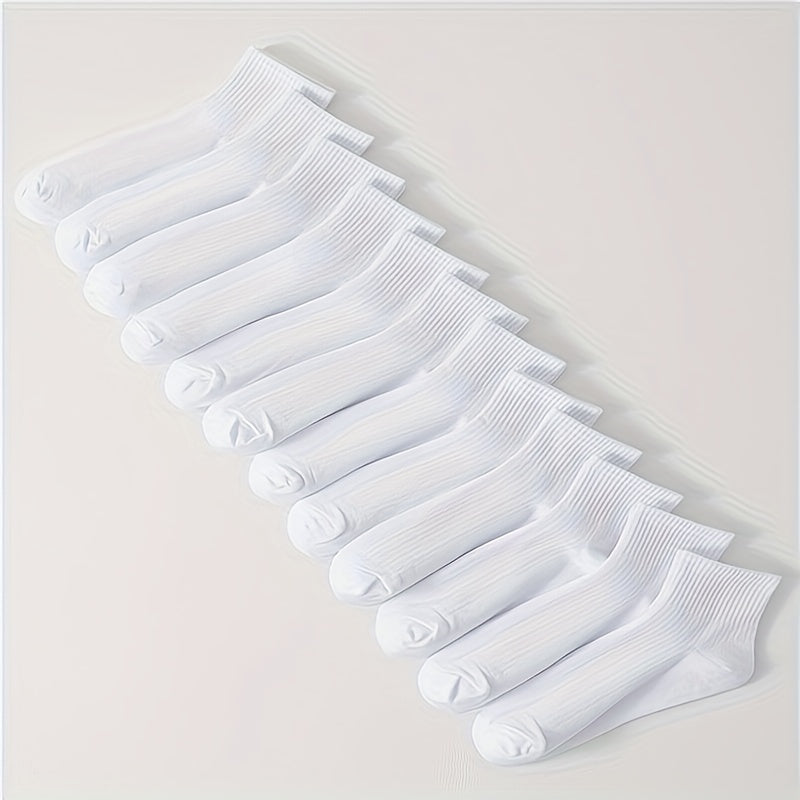 12 Pairs Solid Socks Women's Stockings & Hosiery