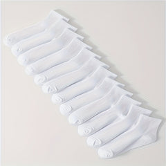 12 Pairs Solid Socks Women's Stockings & Hosiery