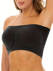 3pcs Seamless Bandeau Bras Stretch Strapless Bra Women's Lingerie
