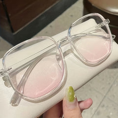 Clear Square Sunglasses Gradient Pink Glasses UV400