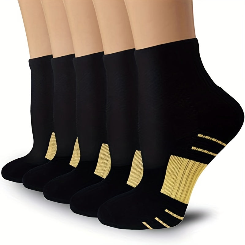 Breathable Copper Compression Socks for Ankle Plantar Support