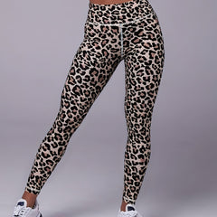 Leopard Print Sports Leggings High Waist Stretch Skinny Running Pants
