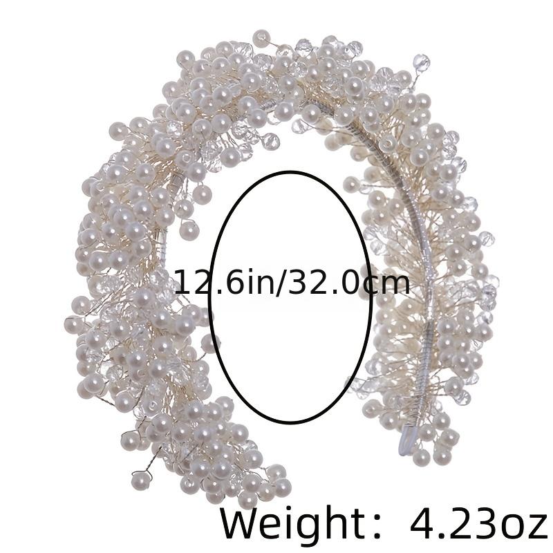 Faux Pearl Crystal Headband Tiara Hairband Bridal Wedding Hair Accessory