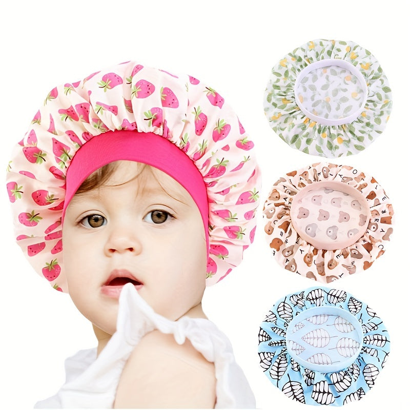 Kids Satin Bonnet Breathable Sleeping Cap Elastic Wide Band