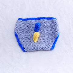 Newborn Dino Knit Hat & Shorts Set for Baby Photos