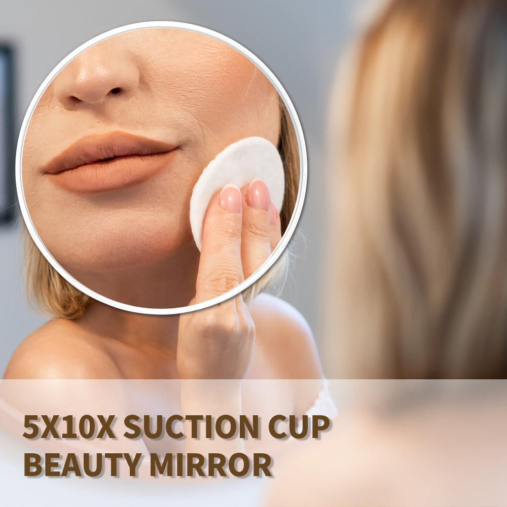 Portable 10X Magnifying Shower Mirror with Suction Cups