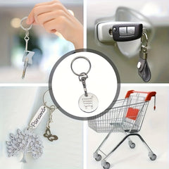 Shopping Cart Keychain Aluminum Alloy Token Keyring