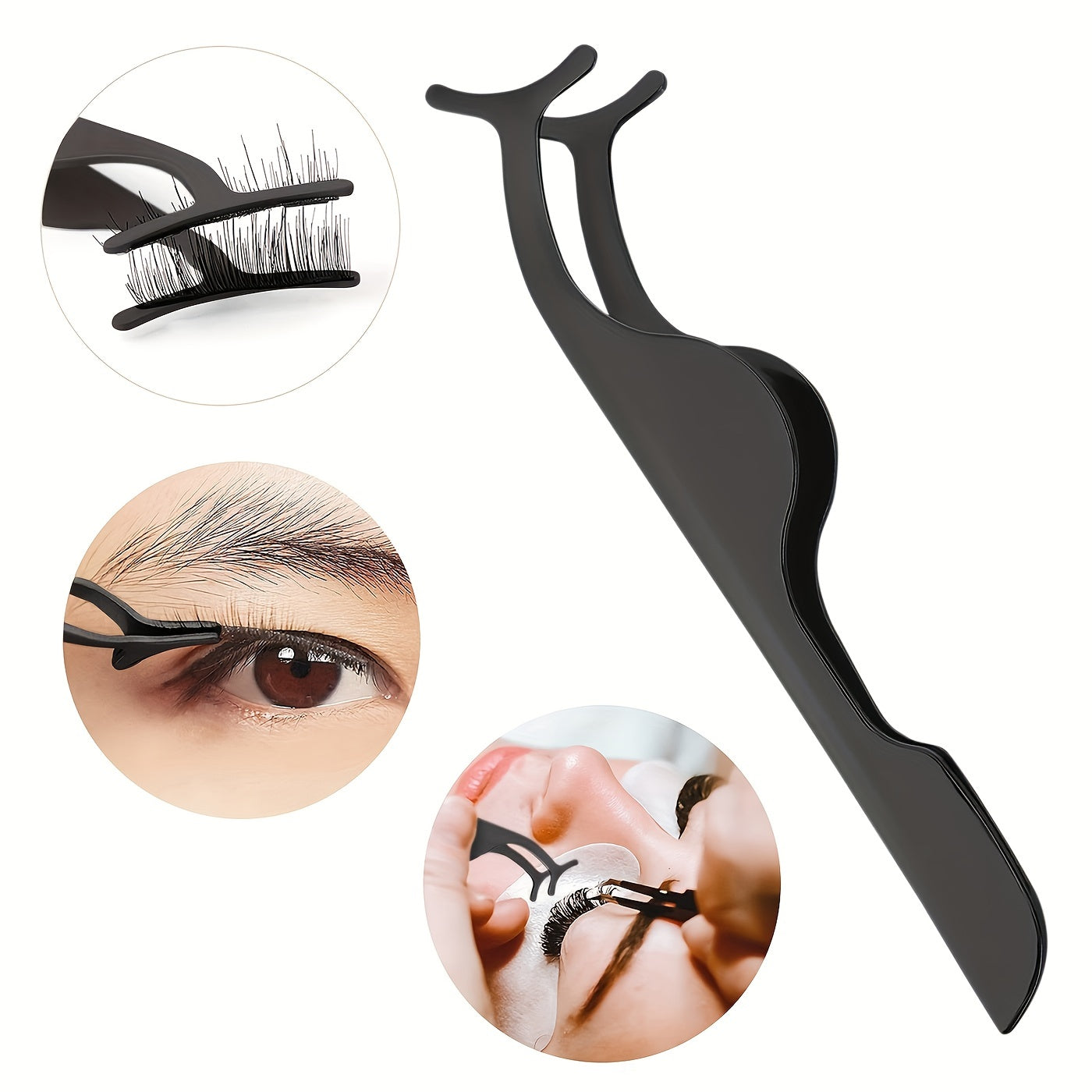 2pcs Stainless Steel Eyelashes Applicator Tool Extension Tweezers Remover Clip