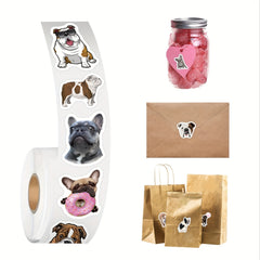 500pcs Bulldog Animal Stickers For Scrapbooking & Bottles