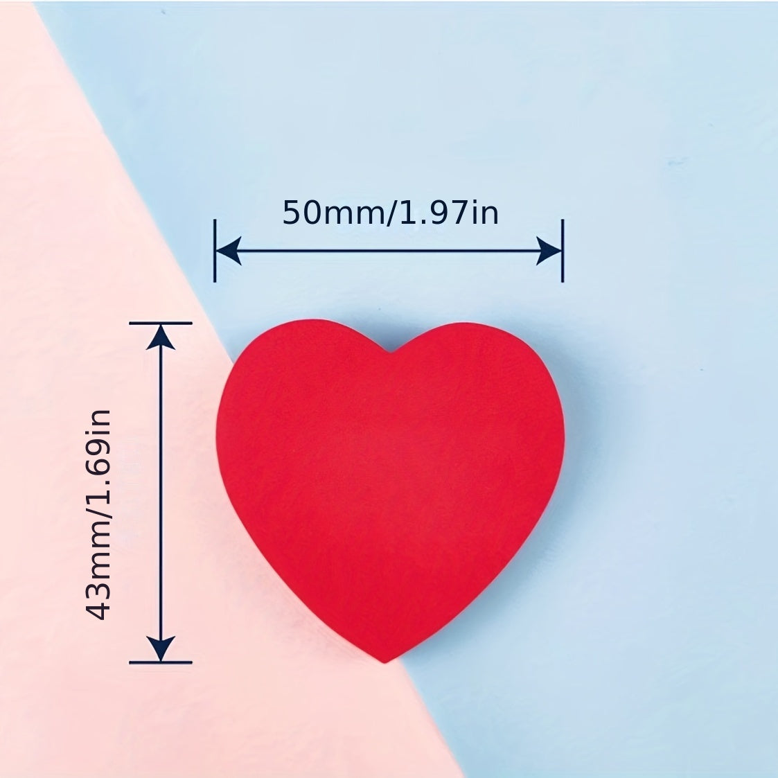 5pcs Heart Sticky Notes, 600 Total Pages