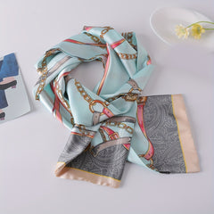 Chain Print Twilly Scarf Classic Silk Skinny Scarf