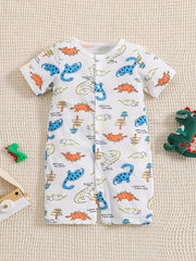 Baby Boys Animal Graffiti Cotton Romper Newborn Infant Summer Clothes