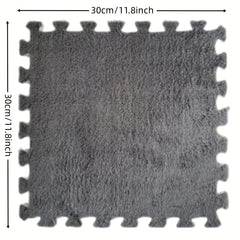 10pcs Plush Puzzle Foam Floor Mat Interlocking Carpet Protective Comfort Pads