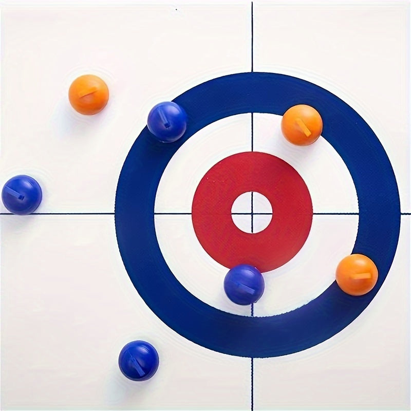 Tabletop Curling Game Shuffleboard Pucks With 16 Rollers