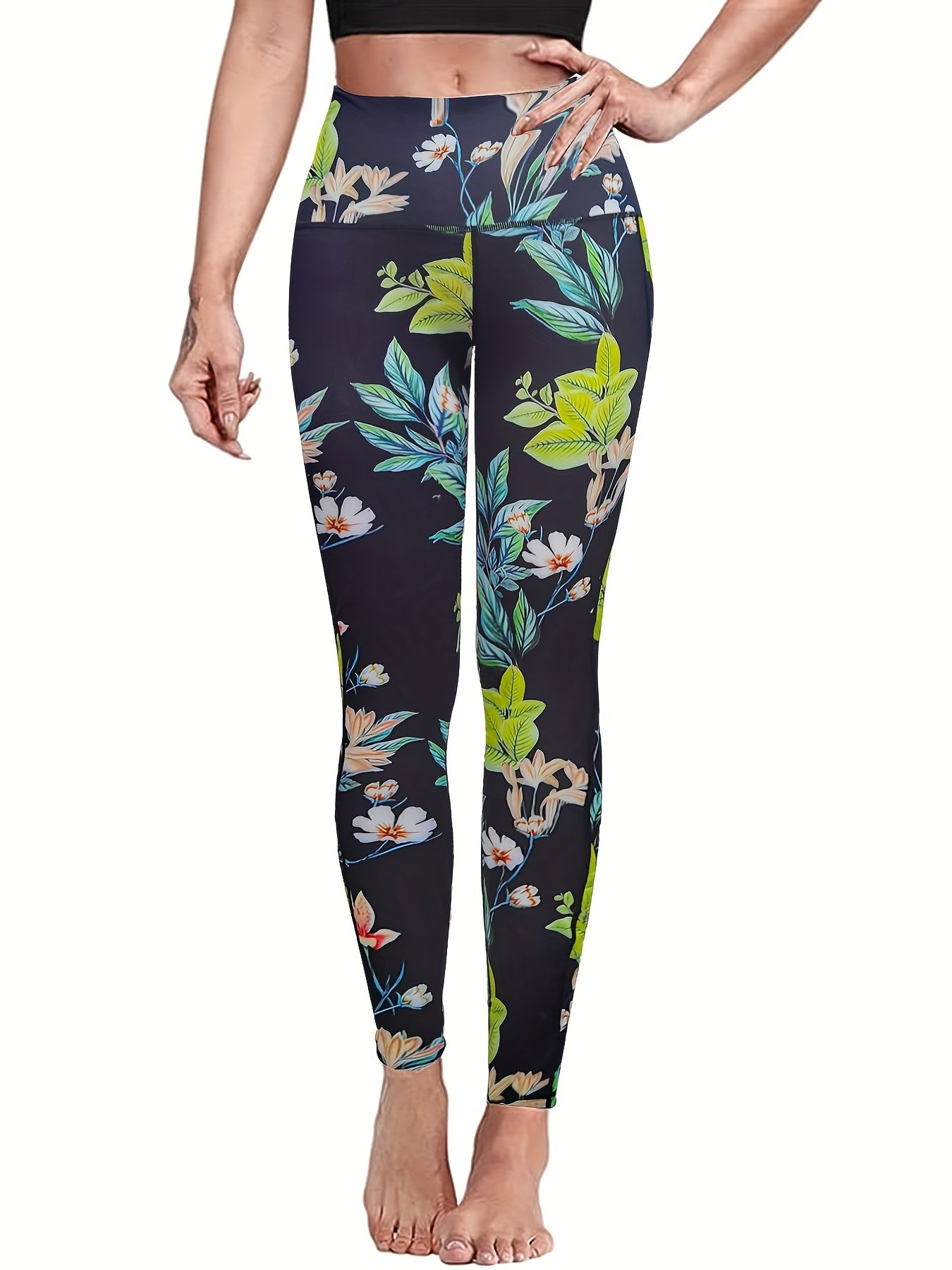 Floral Print Stretch Fitness Leggings