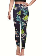 Floral Print Stretch Fitness Leggings