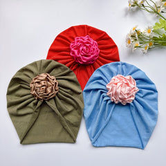 Baby Girls Flower Decor Turban Soft Hair Wrap Headband